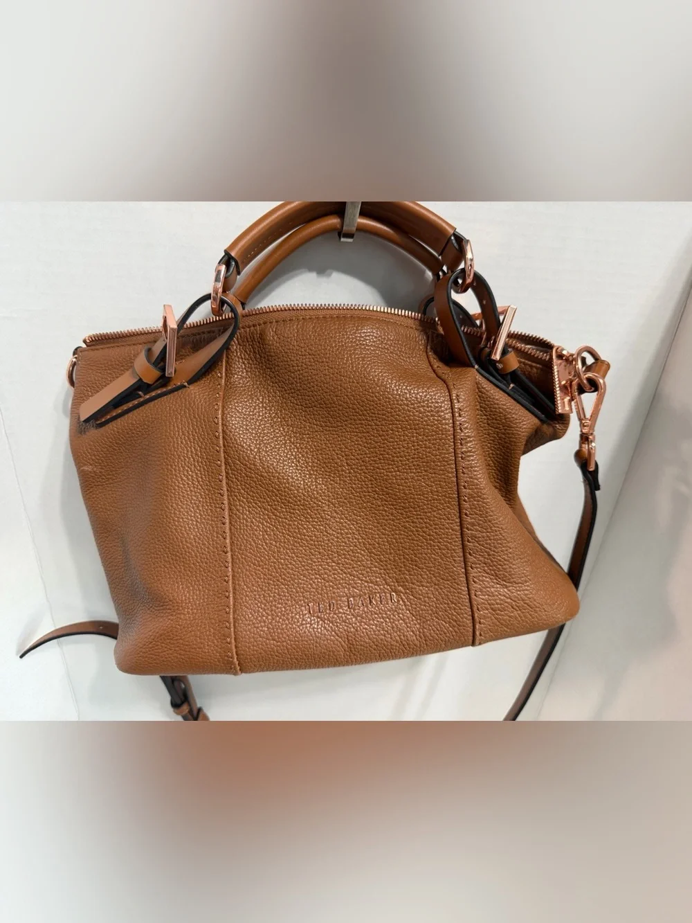 Ted Baker Classic Women's Top-Handle Leather Tote in Cognac